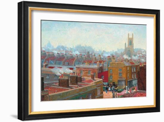 A Corner in Chelsea, 1910 (Oil on Canvas)-Charles Ginner-Framed Giclee Print