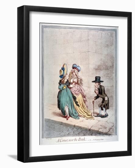 A Corner, Near the Bank or an Example for Fathers, 1797-James Gillray-Framed Giclee Print