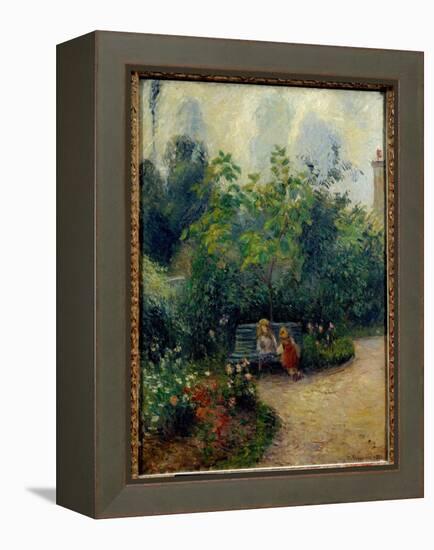 A Corner of Garden at the Hermitage (The Garden of the Mathurins) Painting by Camille Pissarro (183-Camille Pissarro-Framed Premier Image Canvas