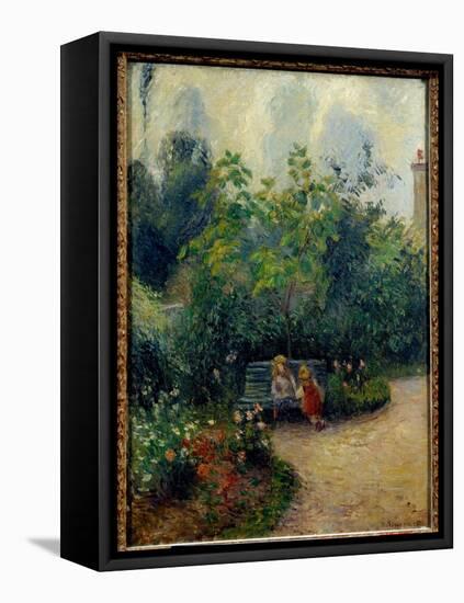 A Corner of Garden at the Hermitage (The Garden of the Mathurins) Painting by Camille Pissarro (183-Camille Pissarro-Framed Premier Image Canvas