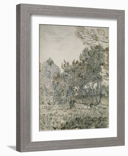 A Corner of the Garden of St Paul's Hospital at St Rémy-Vincent van Gogh-Framed Giclee Print