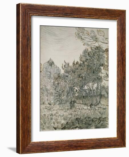 A Corner of the Garden of St Paul's Hospital at St Rémy-Vincent van Gogh-Framed Giclee Print