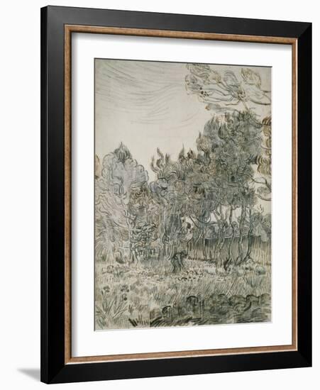 A Corner of the Garden of St Paul's Hospital at St Rémy-Vincent van Gogh-Framed Giclee Print