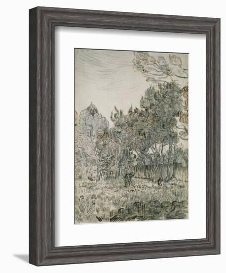 A Corner of the Garden of St Paul's Hospital at St Rémy-Vincent van Gogh-Framed Giclee Print