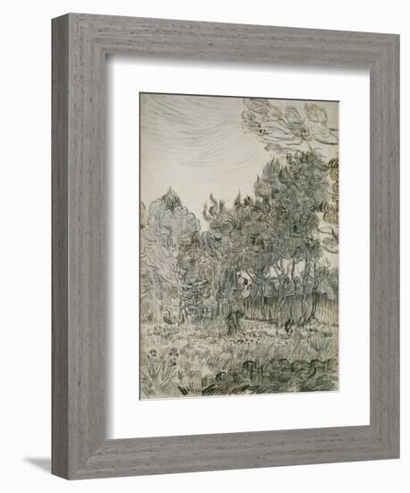 A Corner of the Garden of St Paul's Hospital at St Rémy-Vincent van Gogh-Framed Giclee Print