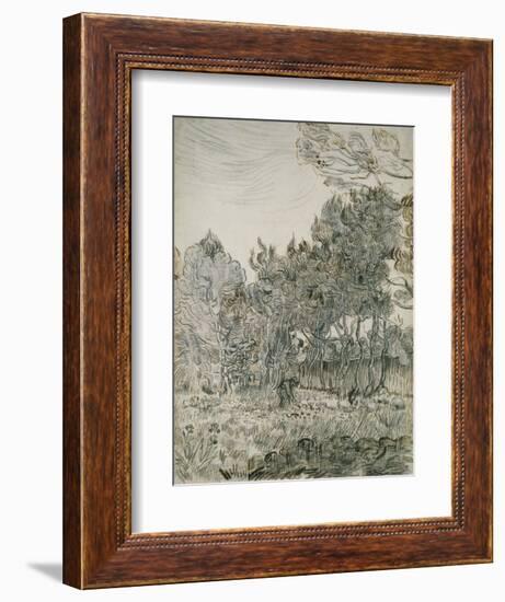 A Corner of the Garden of St Paul's Hospital at St Rémy-Vincent van Gogh-Framed Giclee Print