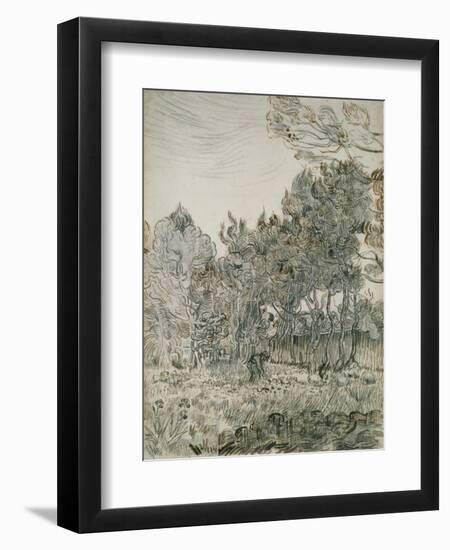 A Corner of the Garden of St Paul's Hospital at St Rémy-Vincent van Gogh-Framed Giclee Print