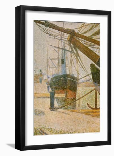 A Corner of the Harbor of Honfleur-Georges Seurat-Framed Art Print