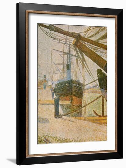 A Corner of the Harbor of Honfleur-Georges Seurat-Framed Art Print