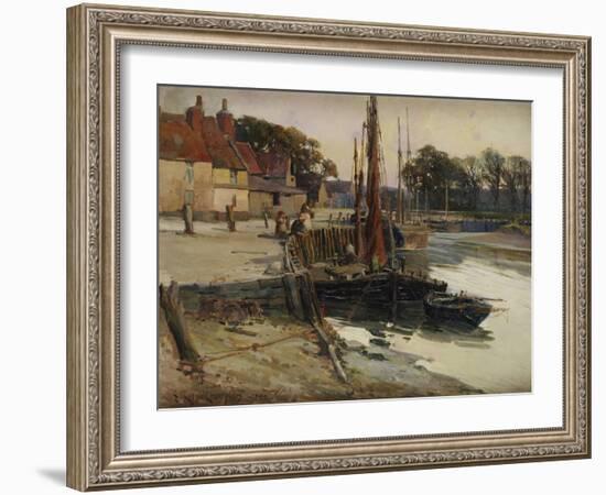 A Cornish Fishing Village, 1900-Edward Reginald Frampton-Framed Giclee Print