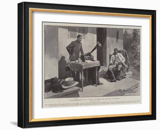 A Coronation Guest, King Lewanika of Barotseland Using the Phonograph-G.S. Amato-Framed Giclee Print