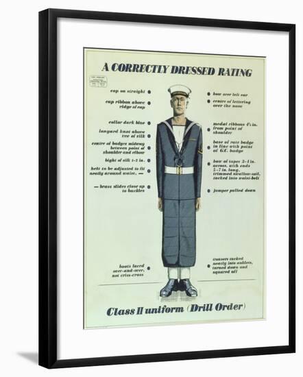 A Correctly Dressed Rating, Class II Uniform (Drill Order), 1957-English School-Framed Giclee Print