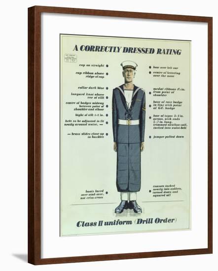 A Correctly Dressed Rating, Class II Uniform (Drill Order), 1957-English School-Framed Giclee Print