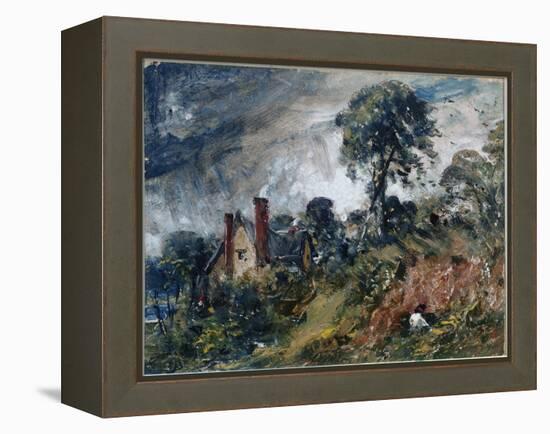 A Cottage among Trees, with a Sandbank (Oil on Canvas, 1836)-John Constable-Framed Premier Image Canvas