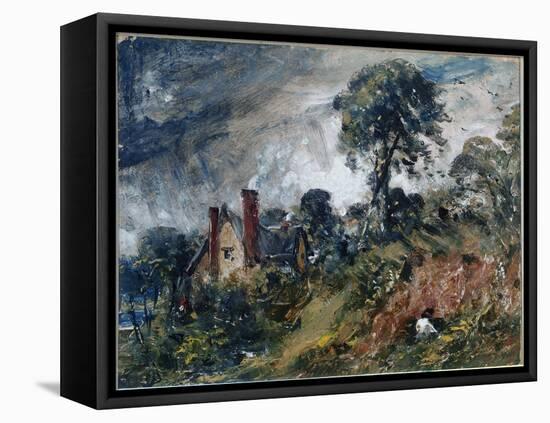 A Cottage among Trees, with a Sandbank (Oil on Canvas, 1836)-John Constable-Framed Premier Image Canvas