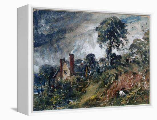A Cottage among Trees, with a Sandbank (Oil on Canvas, 1836)-John Constable-Framed Premier Image Canvas