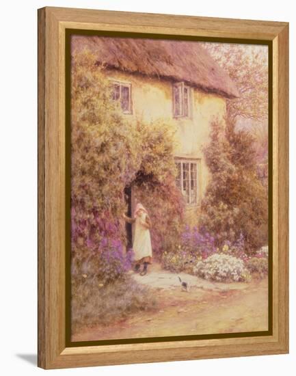 A Cottage Door (Watercolour)-Helen Allingham-Framed Premier Image Canvas