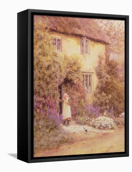 A Cottage Door (Watercolour)-Helen Allingham-Framed Premier Image Canvas