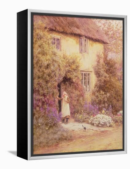 A Cottage Door (Watercolour)-Helen Allingham-Framed Premier Image Canvas