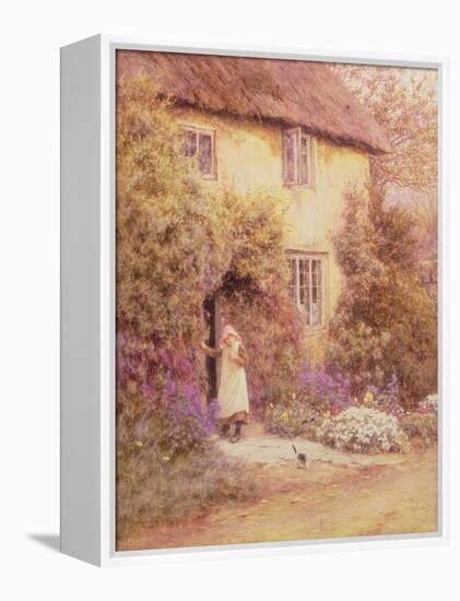 A Cottage Door (Watercolour)-Helen Allingham-Framed Premier Image Canvas