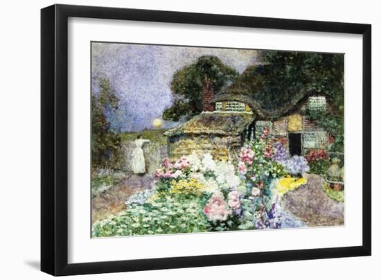 A Cottage Garden at Sunset-David Woodlock-Framed Giclee Print