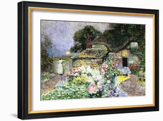 A Cottage Garden at Sunset-David Woodlock-Framed Giclee Print