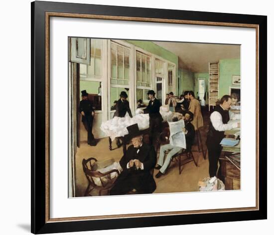 A Cotton Office in New Orleans, 1873-Edgar Degas-Framed Premium Giclee Print