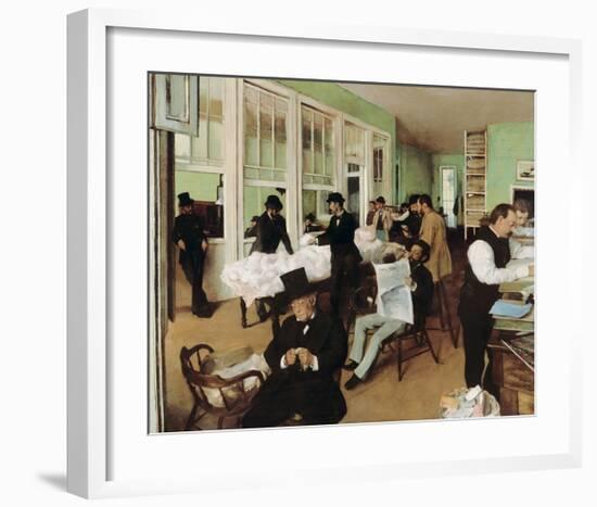 A Cotton Office in New Orleans, 1873-Edgar Degas-Framed Premium Giclee Print