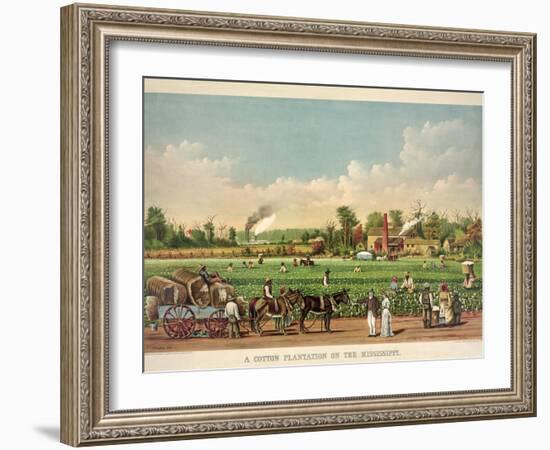 A Cotton Plantation on the Mississippi, Pub. 1884-William Aiken Walker-Framed Giclee Print