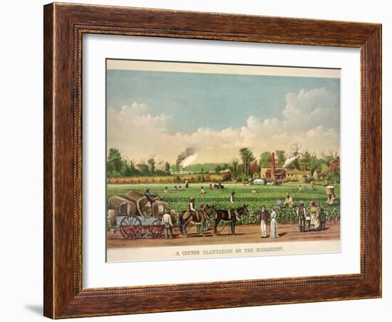 A Cotton Plantation on the Mississippi, Pub. 1884-William Aiken Walker-Framed Giclee Print