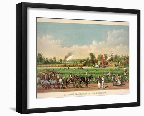 A Cotton Plantation on the Mississippi, Pub. 1884-William Aiken Walker-Framed Giclee Print