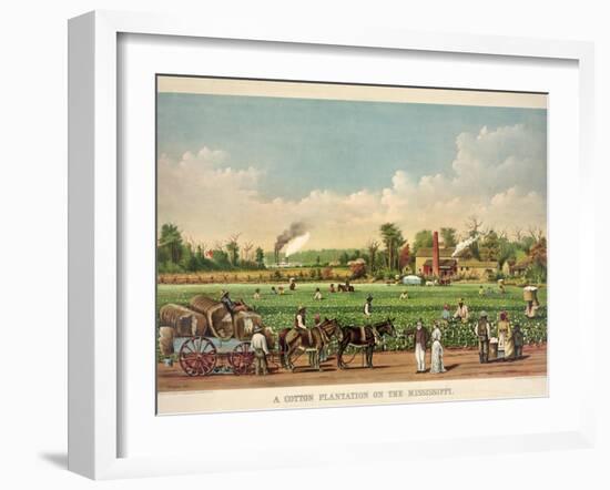 A Cotton Plantation on the Mississippi, Pub. 1884-William Aiken Walker-Framed Giclee Print