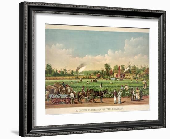 A Cotton Plantation on the Mississippi, Pub. 1884-William Aiken Walker-Framed Giclee Print