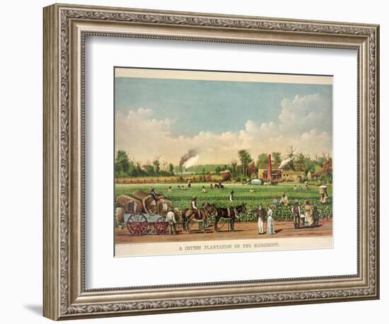 A Cotton Plantation on the Mississippi, Pub. 1884-William Aiken Walker-Framed Giclee Print