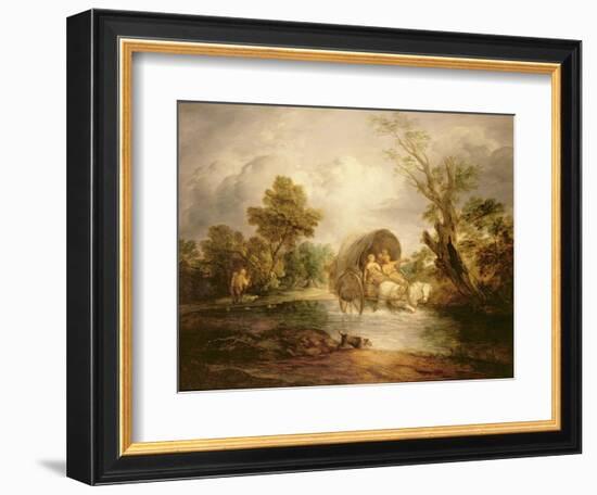 A Country Cart Crossing a Ford, C.1786-Thomas Gainsborough-Framed Giclee Print