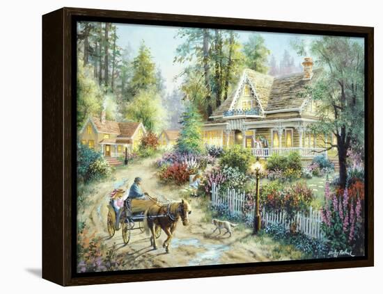 A Country Greeting-Nicky Boehme-Framed Premier Image Canvas