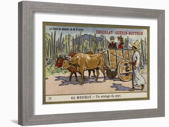 A Country Ox Cart, Mexico-null-Framed Giclee Print