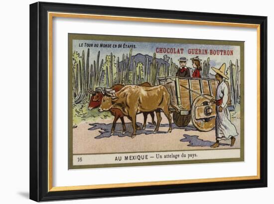 A Country Ox Cart, Mexico-null-Framed Giclee Print