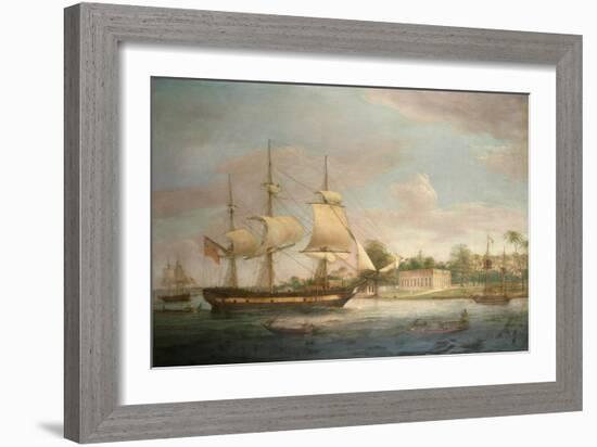 A Country Ship on the Hoogly Near Calcutta-Thomas Whitcombe-Framed Giclee Print