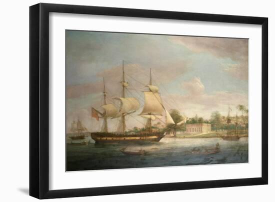 A Country Ship on the Hoogly Near Calcutta-Thomas Whitcombe-Framed Giclee Print