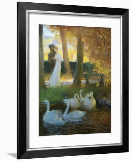 A Couple and Swans-Gaston De Latouche-Framed Giclee Print