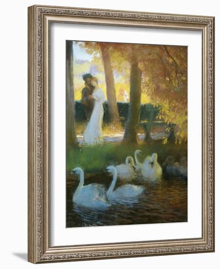 A Couple and Swans-Gaston De Latouche-Framed Giclee Print