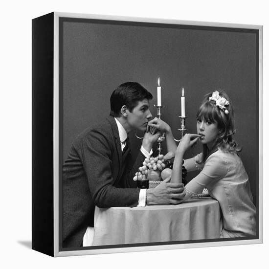 A Couple Dining, 1960s-John French-Framed Premier Image Canvas