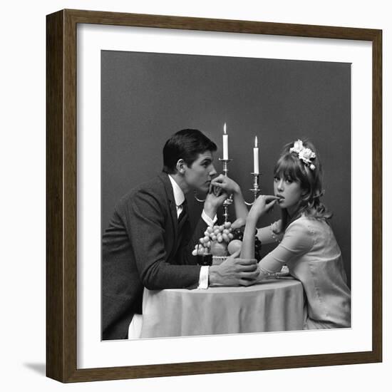 A Couple Dining, 1960s-John French-Framed Giclee Print