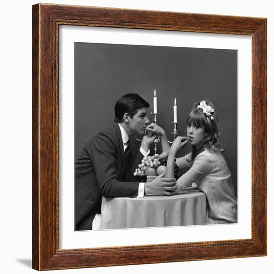 A Couple Dining, 1960s-John French-Framed Giclee Print