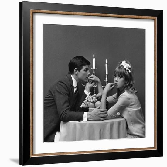 A Couple Dining, 1960s-John French-Framed Giclee Print