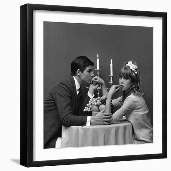 A Couple Dining, 1960s-John French-Framed Giclee Print