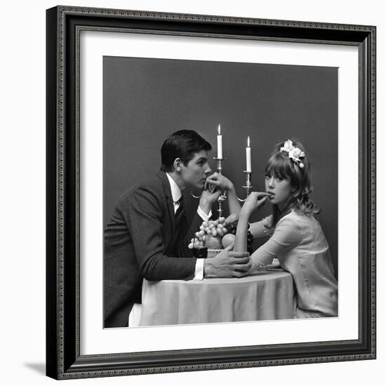 A Couple Dining, 1960s-John French-Framed Giclee Print