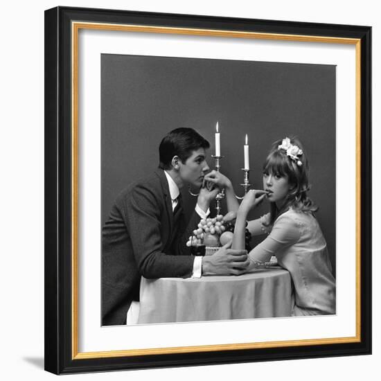 A Couple Dining, 1960s-John French-Framed Giclee Print