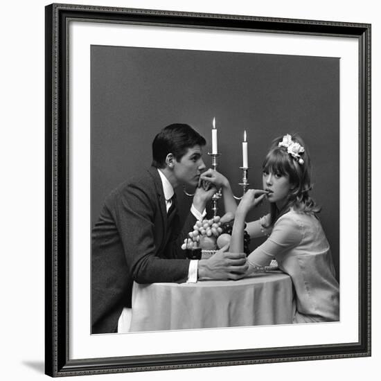 A Couple Dining, 1960s-John French-Framed Giclee Print